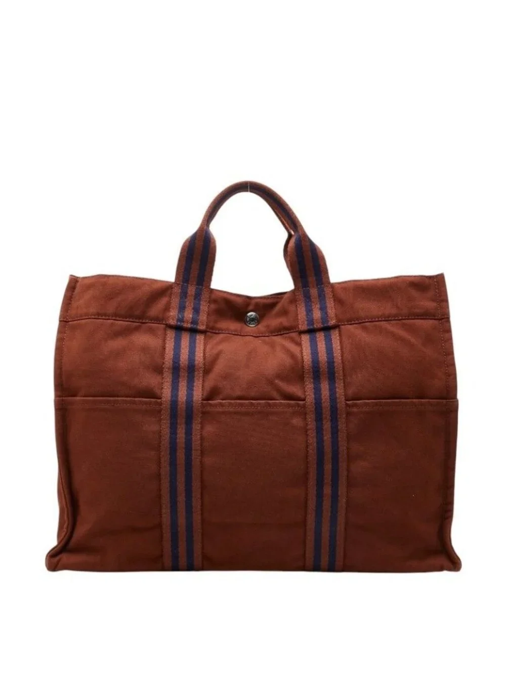 Hermes Full Toe MM Tote Brown Canvas